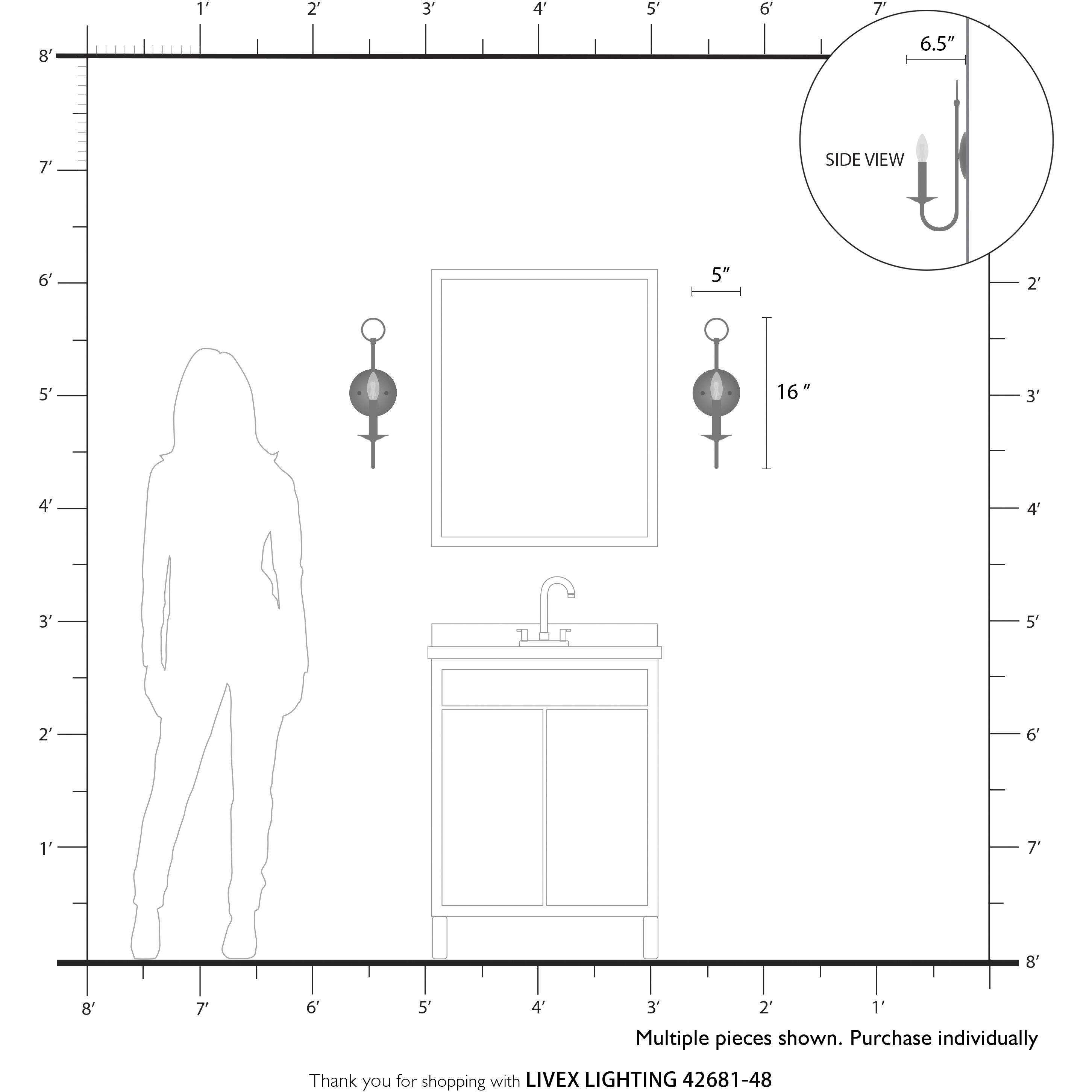 Estate 1 Light 5 inch Antique Gold Leaf Wall Sconce Wall Light, Single
