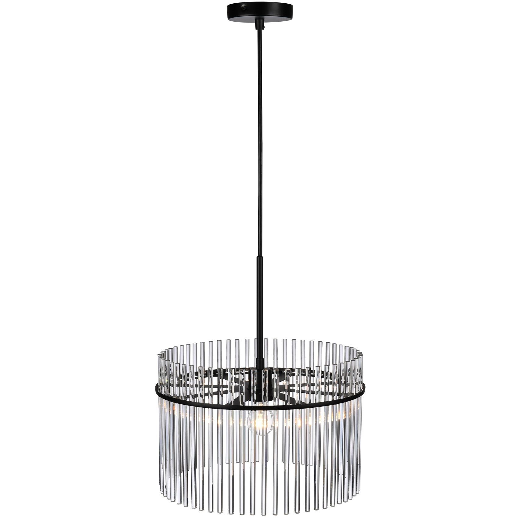 Ava 1 Light 15.7 inch Black Semi Flush Mount Ceiling Light