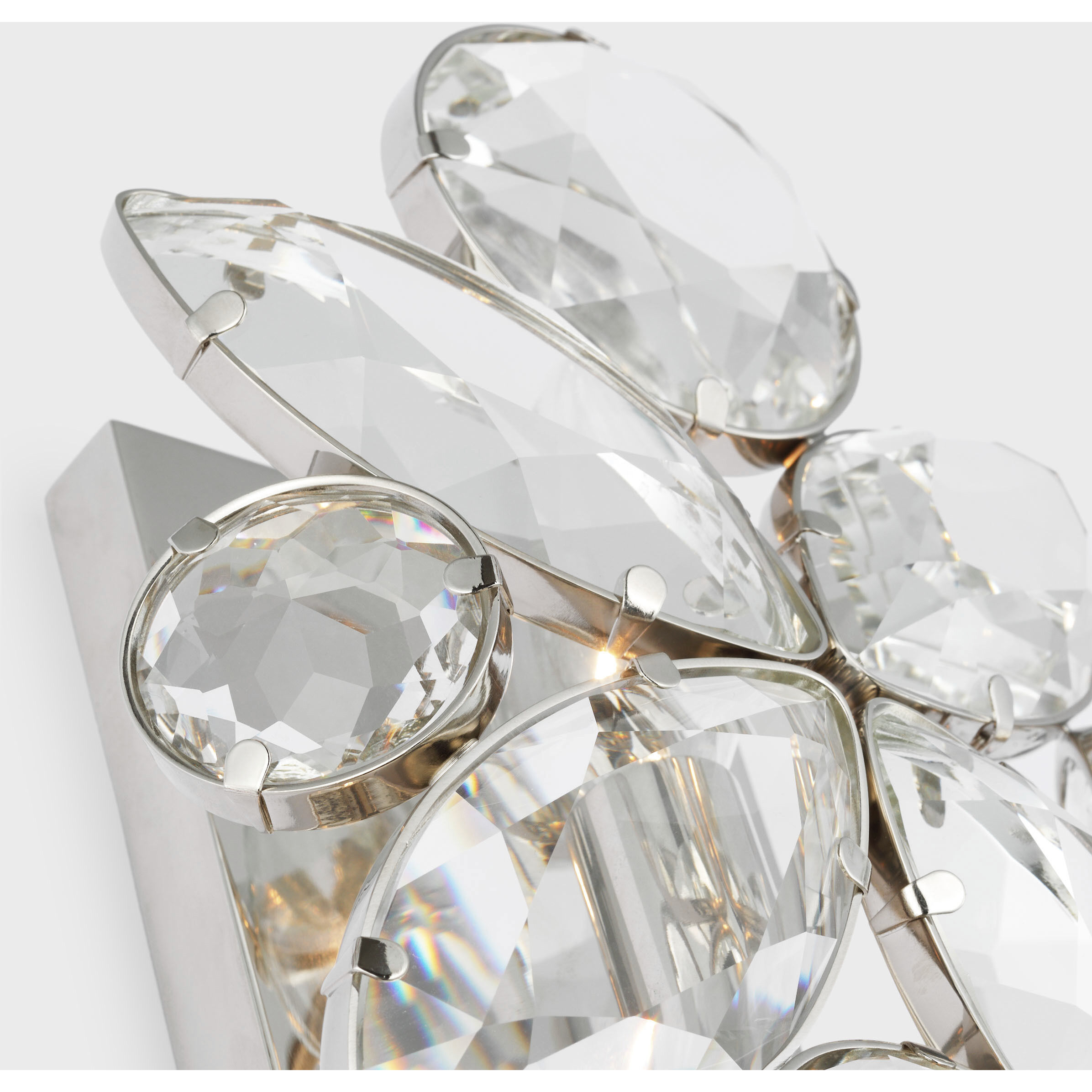 kate spade new york Lloyd Sconce Wall Light in Polished Nickel, Clear Glass