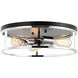 Clarke 3 Light 16 inch Black and Chrome Flush Mount Ceiling Light