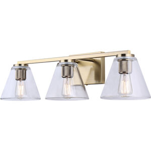 Berklie 3 Light 25.5 inch Gold Vanity Light Wall Light