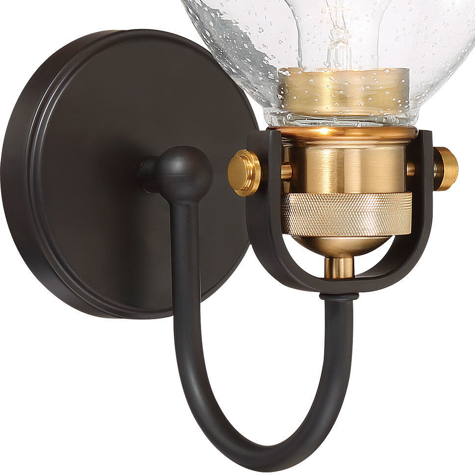 Monico 1 Light 7 inch Painted Bronze/Natural Brush Bath Light Wall Light