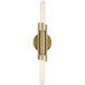 Torres 2 Light 2.25 inch Vintage Brass Bath Vanity Light Wall Light