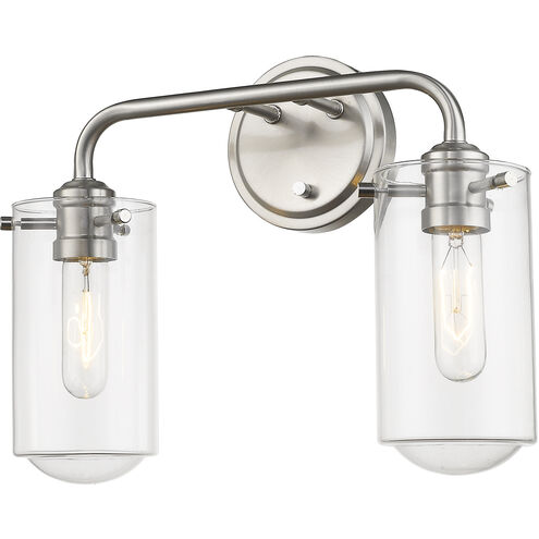 Delaney 2 Light 15 inch Brushed Nickel Vanity Wall Light