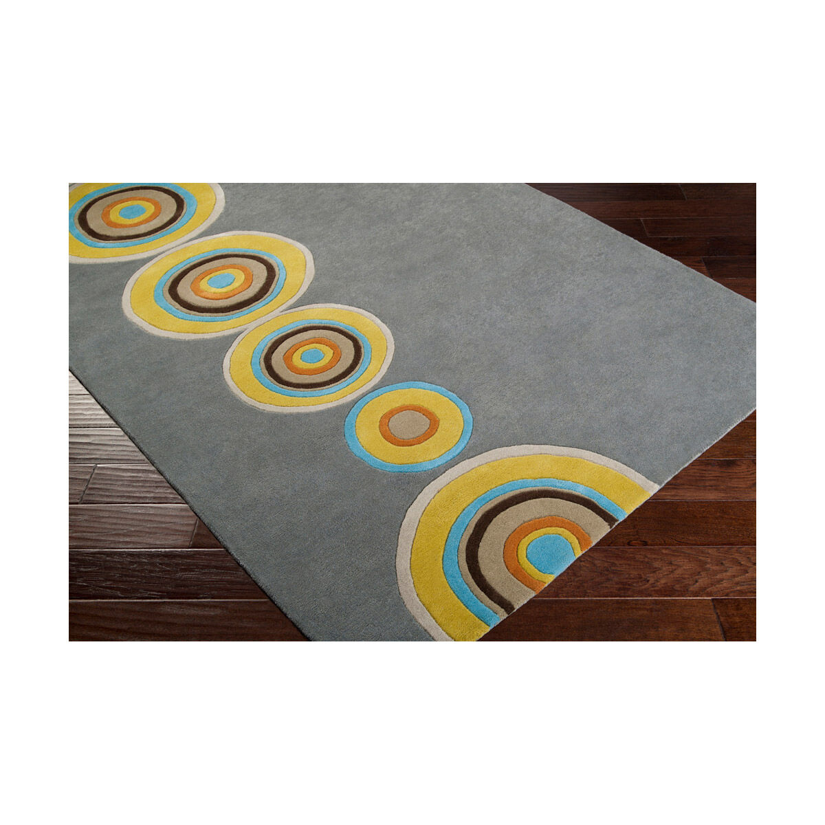 Dazzle 96 X 60 inch Charcoal/Lime/Sky Blue/Taupe/Dark Brown/Ivory Rugs, Wool