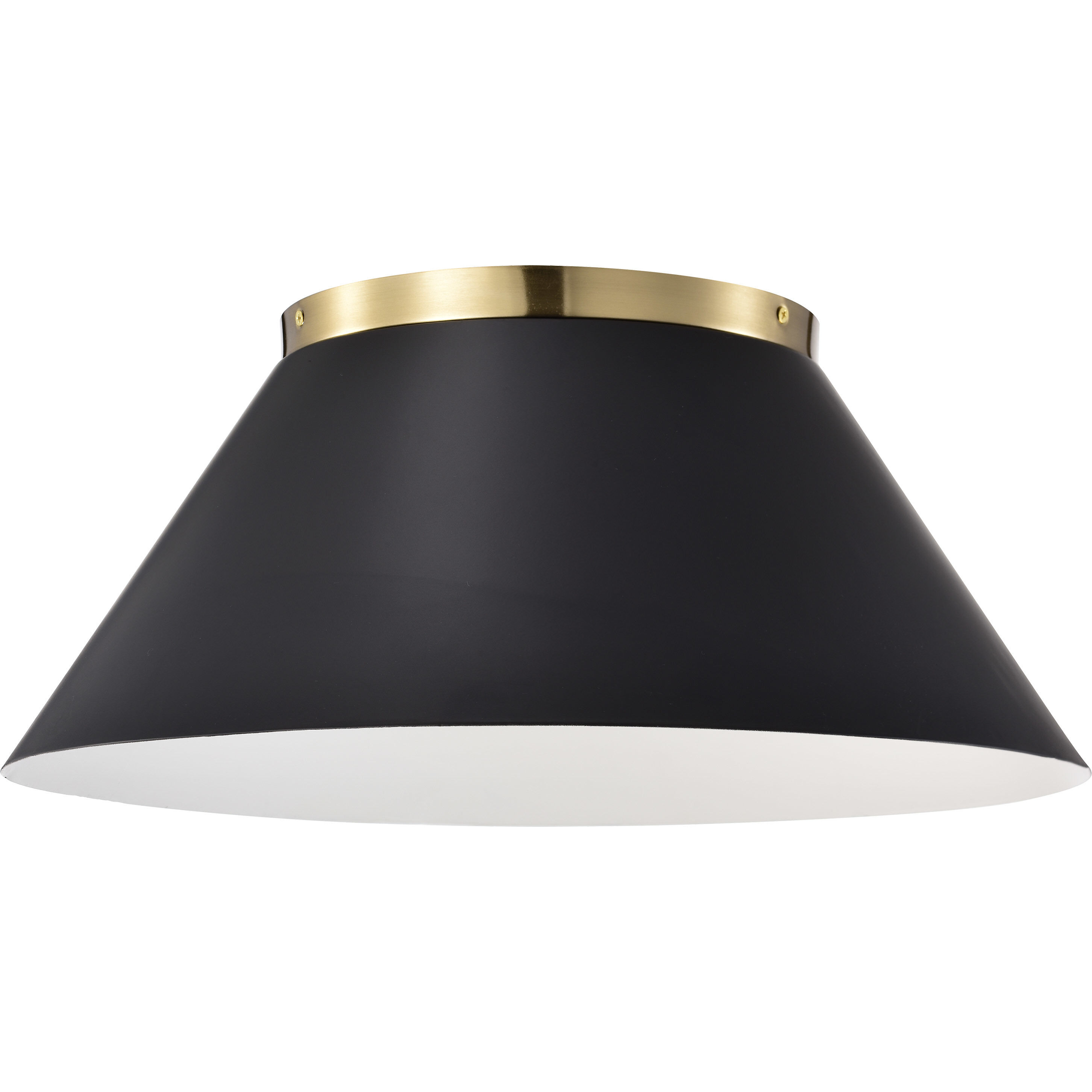 Dover 3 Light 20 inch Black/Vintage Brass Flush Ceiling Light