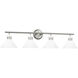 Drew & Jonathan Belcarra 4 Light 36.75 inch Brushed Steel Wall Bath Fixture Wall Light