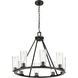 Titus 8 Light 33 inch Matte Black Chandelier Ceiling Light