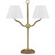 Sirocco 22.25 inch 40 watt Natural and Antique Brass Desk Lamp Portable Light