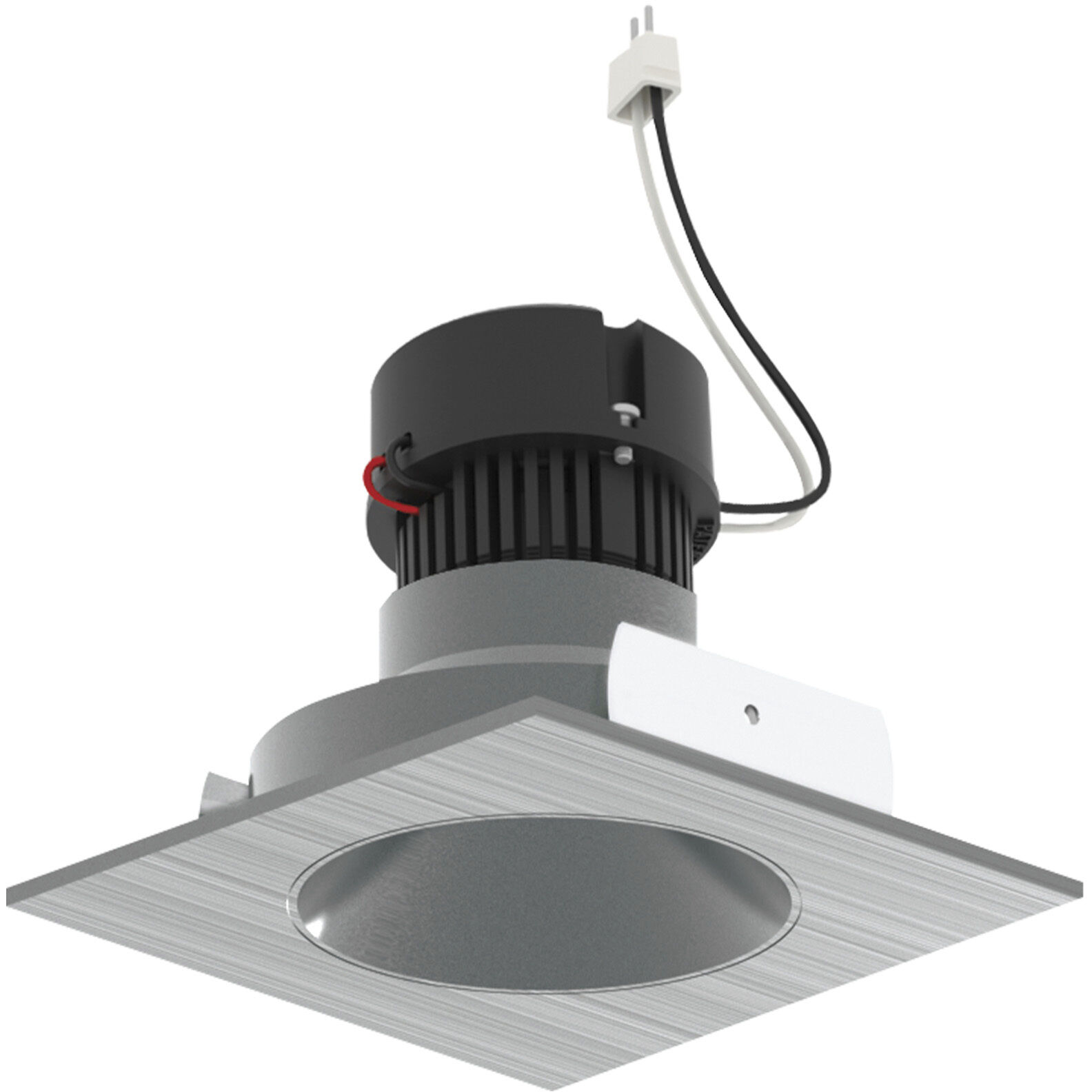 Pearl Natural Metal Reflector / Natural Metal Flange LED Square Retrofit Reflector with Round Aperture in Comfort Dim (3000K-2000K), 4" Retrofit