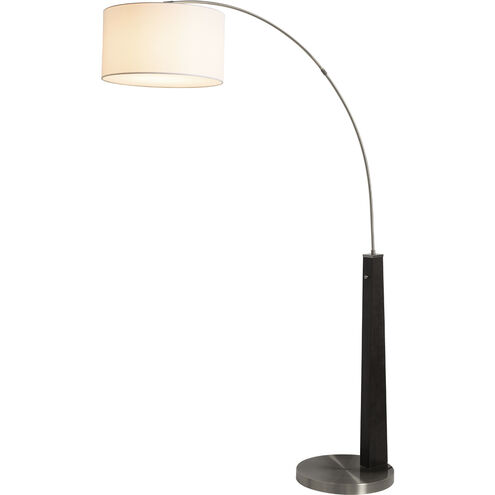 Taper 92 inch 14.00 watt Black and Satin Nickel Arc Floor Lamp Portable Light
