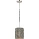 Abaca 1 Light 8 inch Polished Nickel with Gray Mini Pendant Ceiling Light