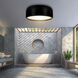 Campton 2 Light 14 inch Black Drum Shade Flush Mount Ceiling Light