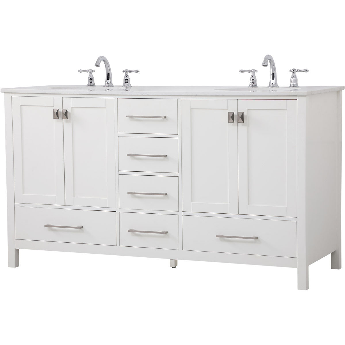Irene 60 X 22 X 34 inch White Vanity Sink Set