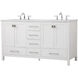 Irene 60 X 22 X 34 inch White Vanity Sink Set