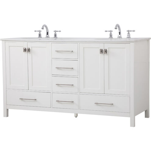 Irene 60 X 22 X 34 inch White Vanity Sink Set