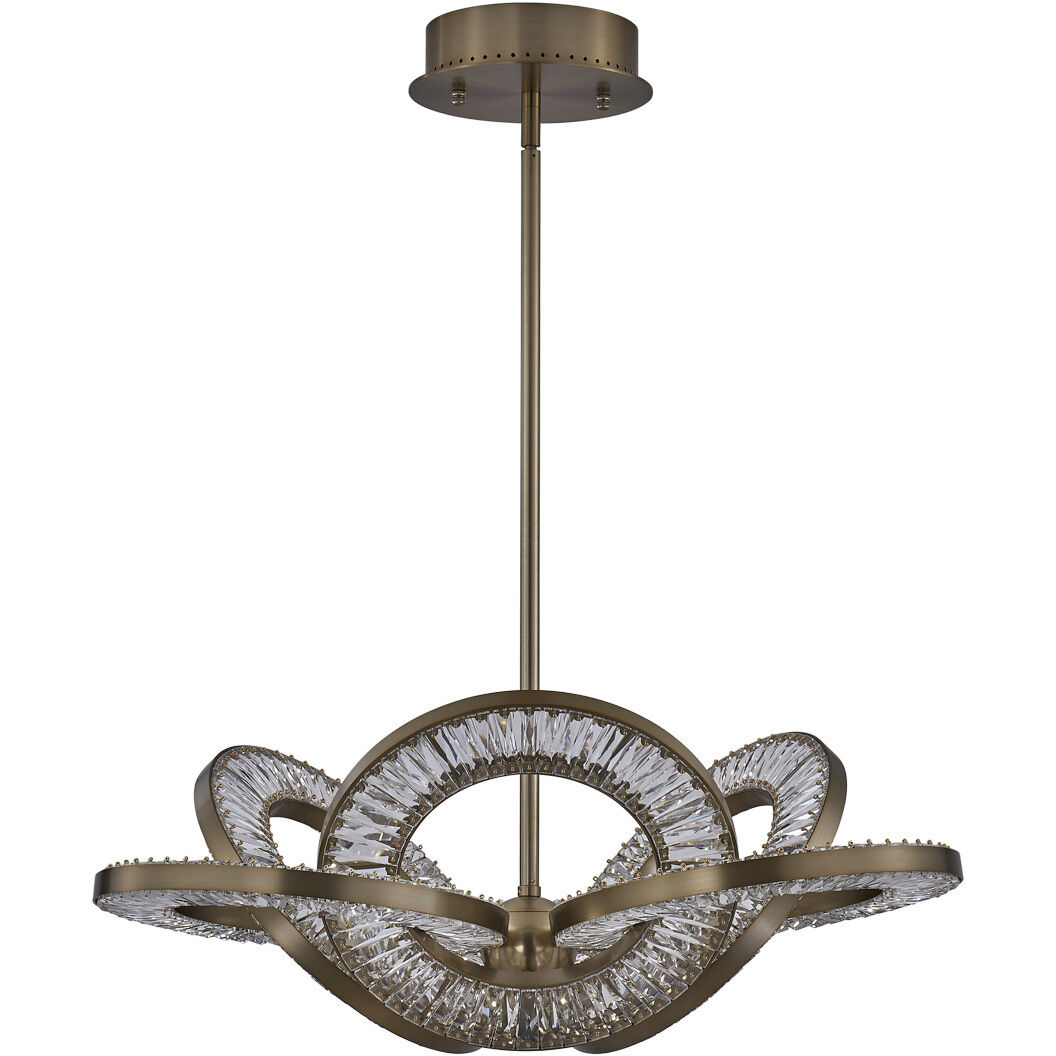 Rotondo 29.5 inch Winter Brass Pendant Ceiling Light