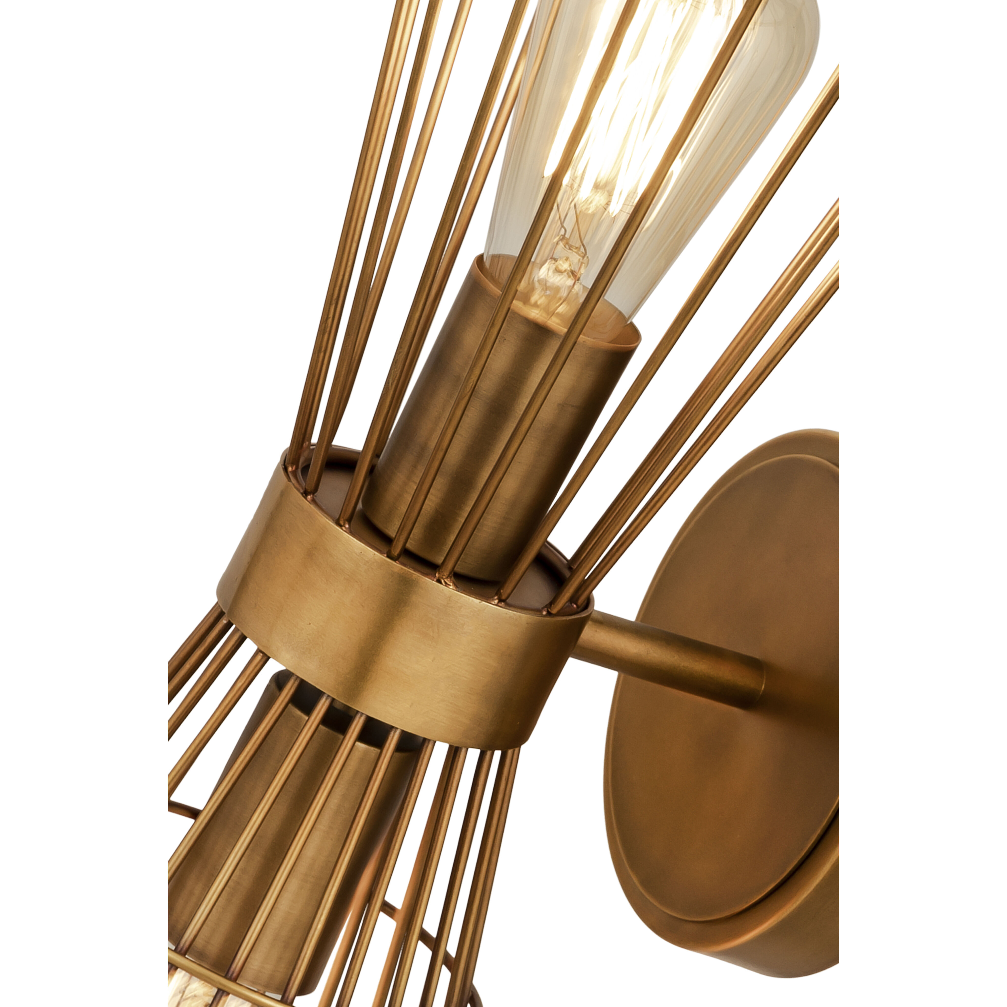 Alito 2 Light 7 inch Rubbed Brass Wall Sconce Wall Light