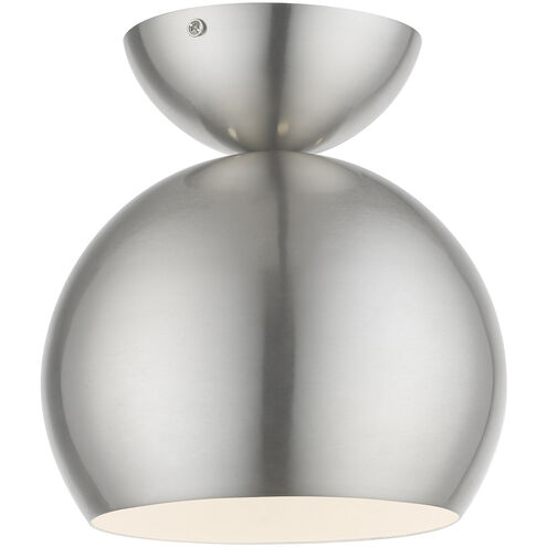 Stockton 1 Light 8 inch Brushed Nickel Semi-Flush Ceiling Light, Globe