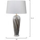 Bridgette 31 inch 150.00 watt Grey and Black Swirl Glass Table Lamp Portable Light