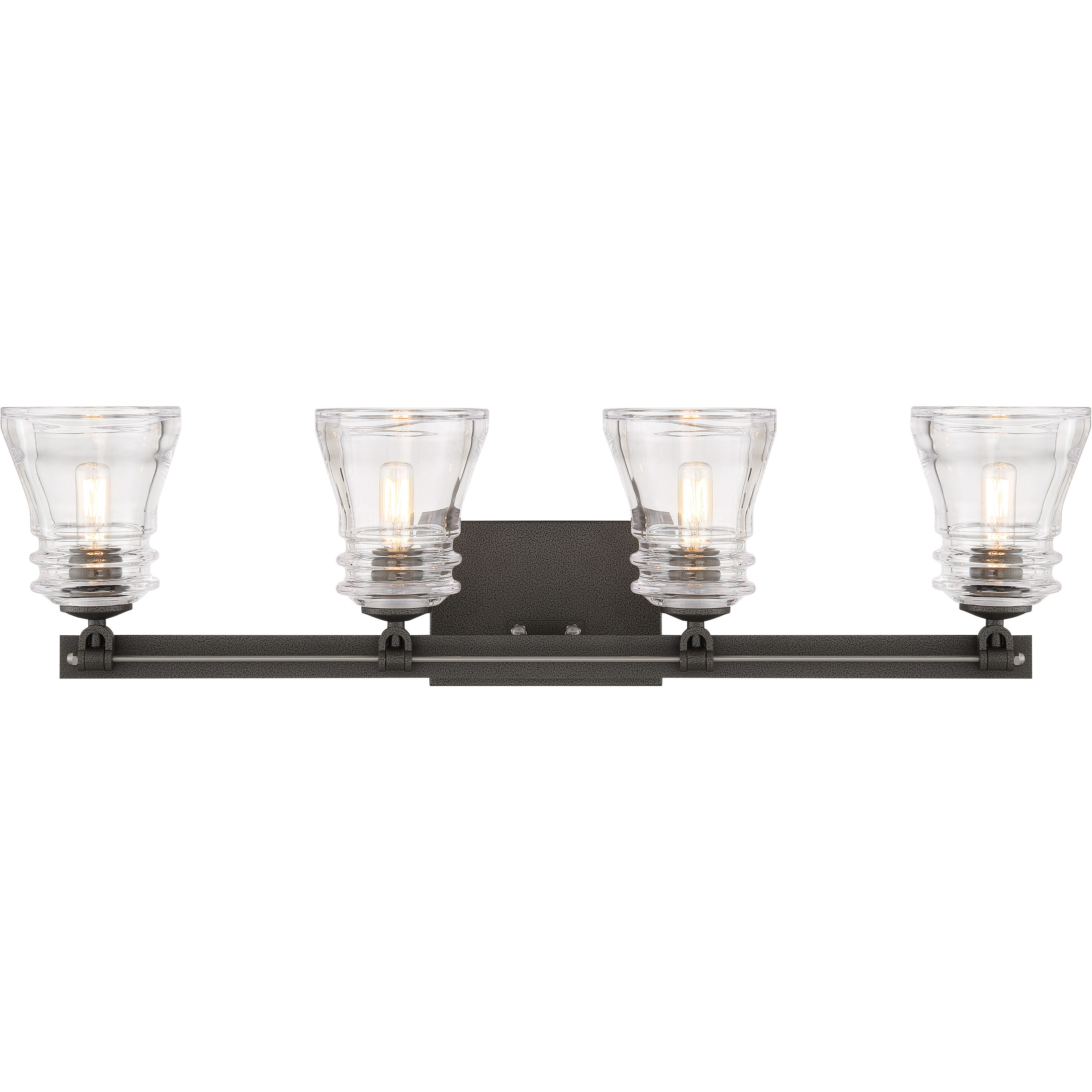Graham Avenue 4 Light 31 inch Smoked Iron/Brushed Nickel Bath Light Wall Light