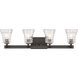 Graham Avenue 4 Light 31 inch Smoked Iron/Brushed Nickel Bath Light Wall Light