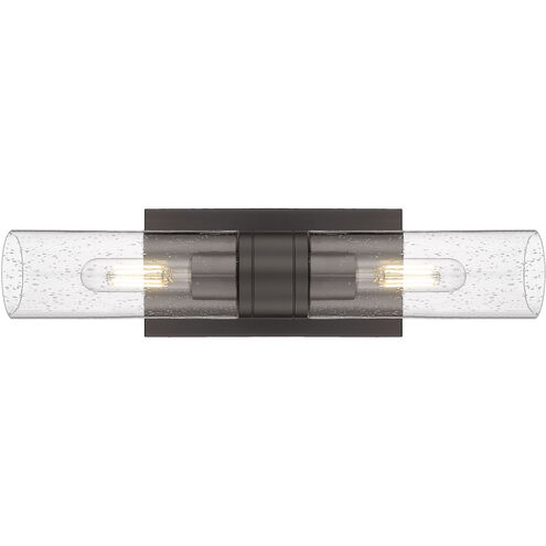 Ballston Urban 2 Light 18 inch Oil Rubbed Bronze Bath Vanity Light Wall Light in Seedy Glass