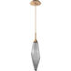 Rock Crystal LED 4.7 inch Novel Brass Pendant Ceiling Light in Chilled Smoke, 2700K LED