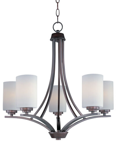 Deven 5 Light 24 inch Oil Rubbed Bronze Single Tier Chandelier Ceiling Light