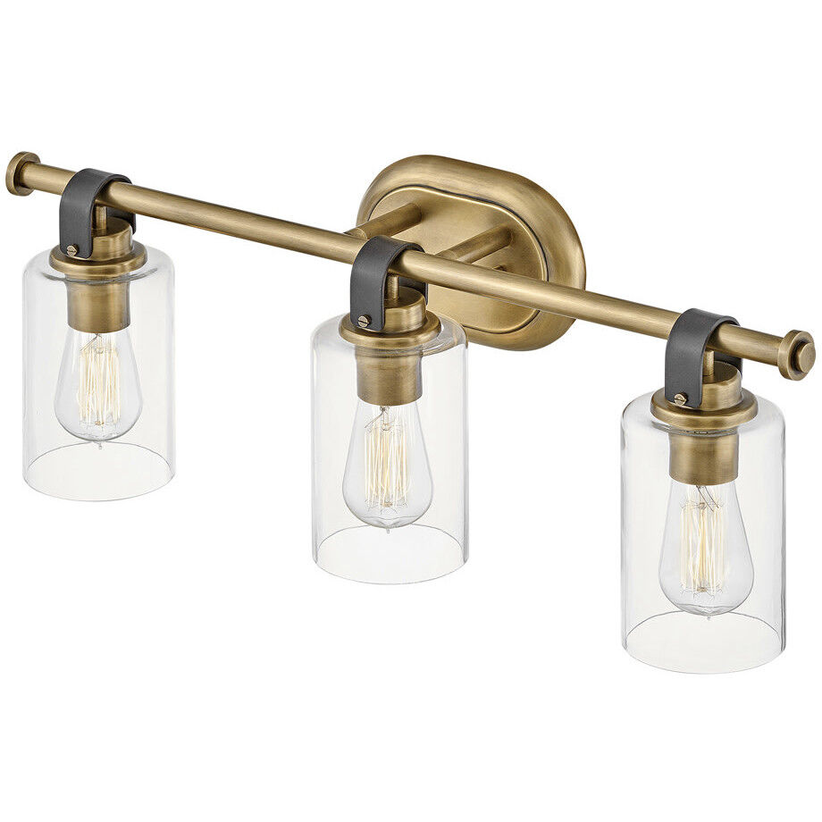 Halstead 3 Light 24 inch Heritage Brass Vanity Light Wall Light