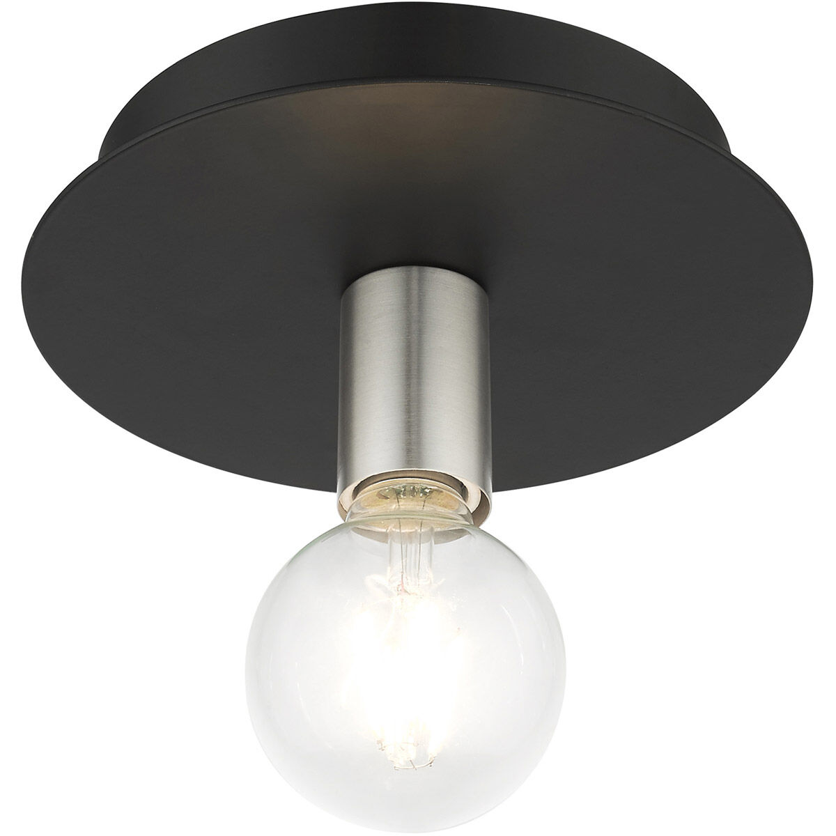 Hillview 1 Light 8 inch Black Flush Mount Ceiling Light