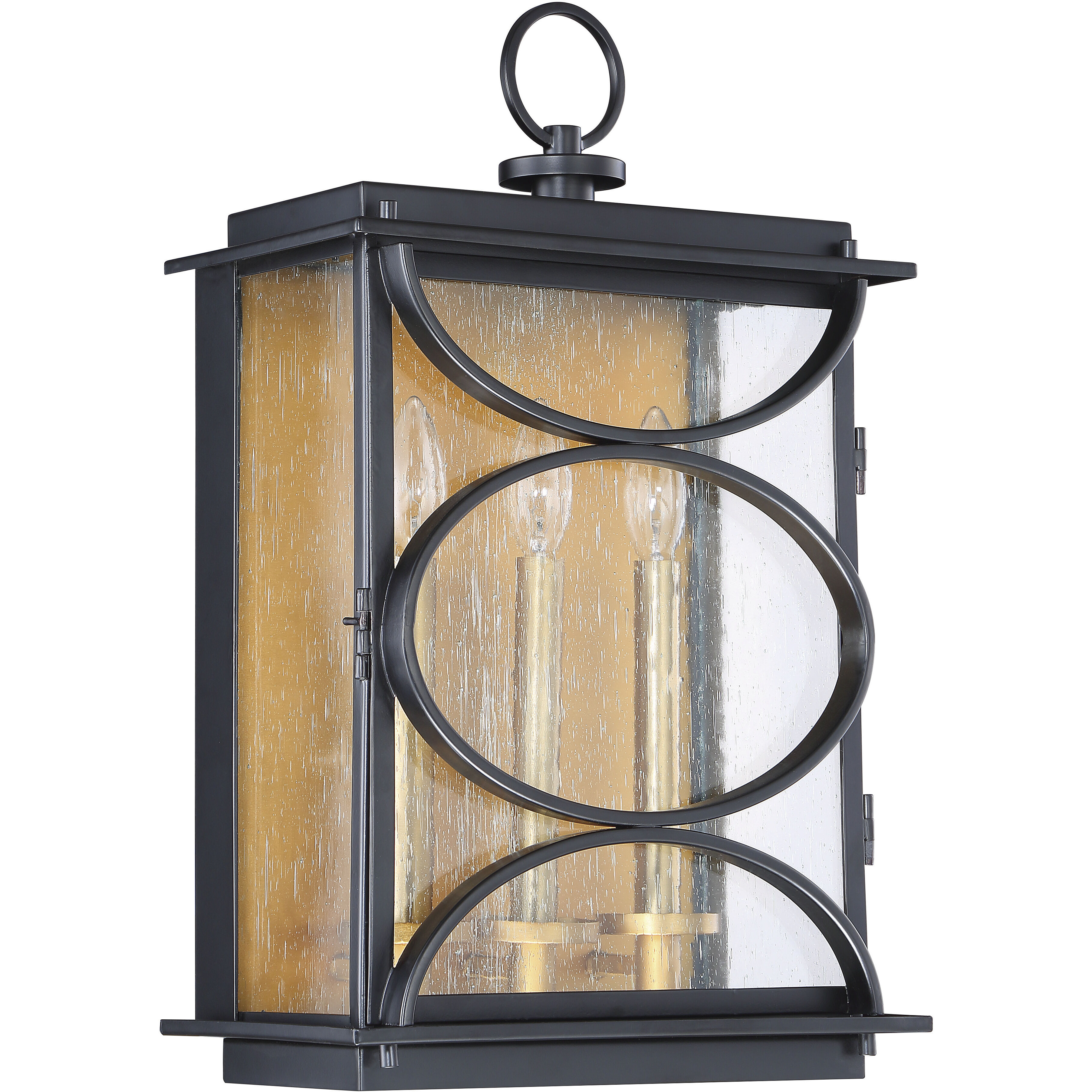 Hamilton 3 Light 20 inch Midnight/Patina Aged Brass Outdoor Wall Mount