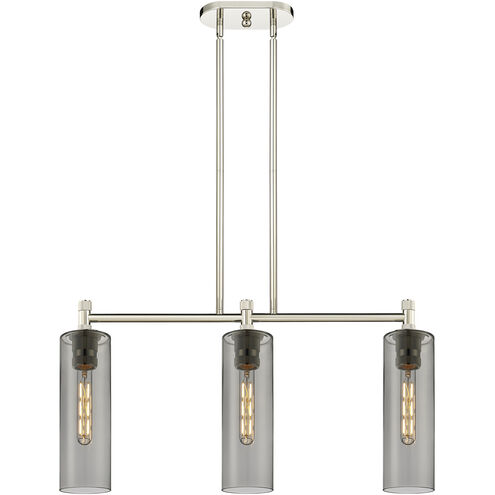 Downtown Urban Crown Point Island Light Ceiling Light in Polished Nickel, Plated Smoke