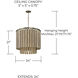 Jada 5 Light 24 inch Dark Brass Pendant Ceiling Light