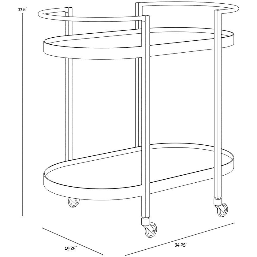 Koen Black / Brass Bar Cart