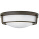 Hathaway LED 16 inch Olde Bronze Indoor Flush Mount Ceiling Light in Etched White