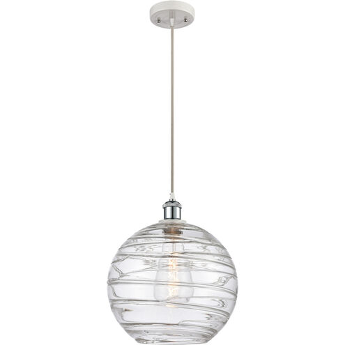 Ballston X-Large Deco Swirl LED 12 inch White and Polished Chrome Mini Pendant Ceiling Light in Silver, Ballston
