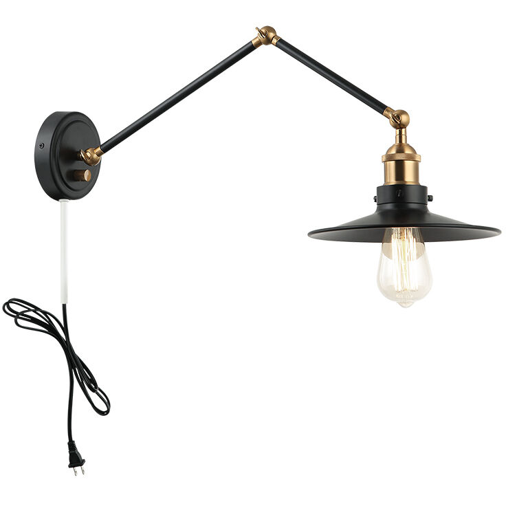 Brixson 1 Light 8.75 inch Aged Gold Brass and Black Wall Sconce Wall Light