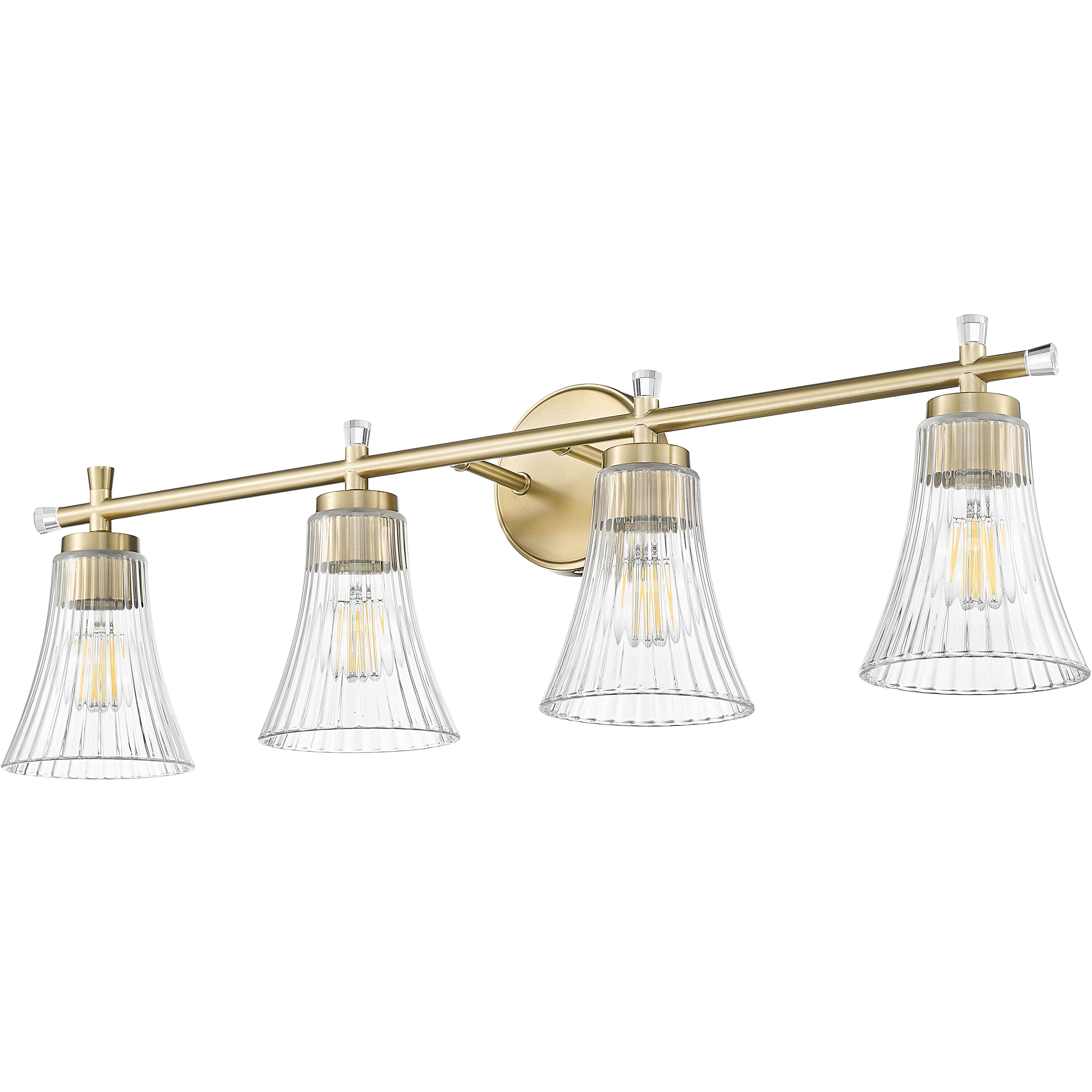 Belle 4 Light 32 inch Modern Gold Bath Vanity Light Wall Light