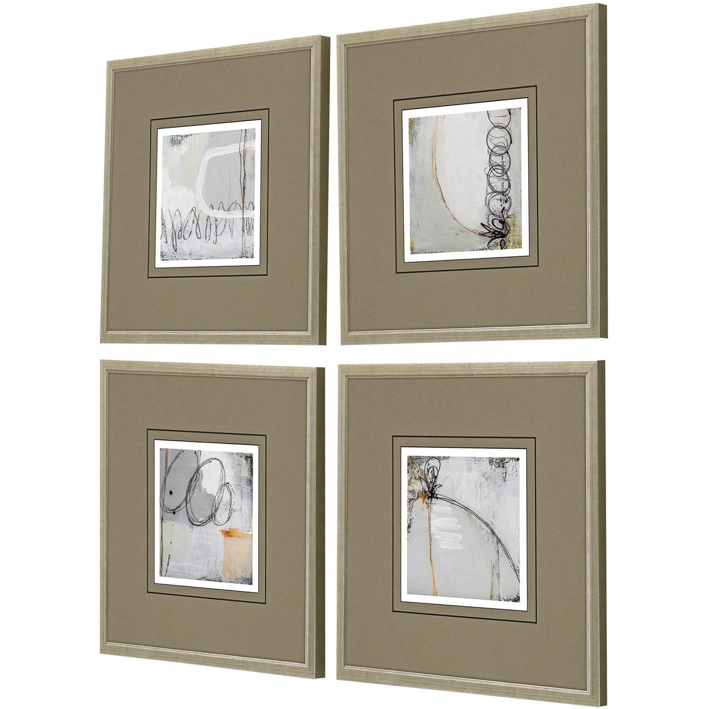 On the Road Gray and Black and Green and Neutral Framed Art