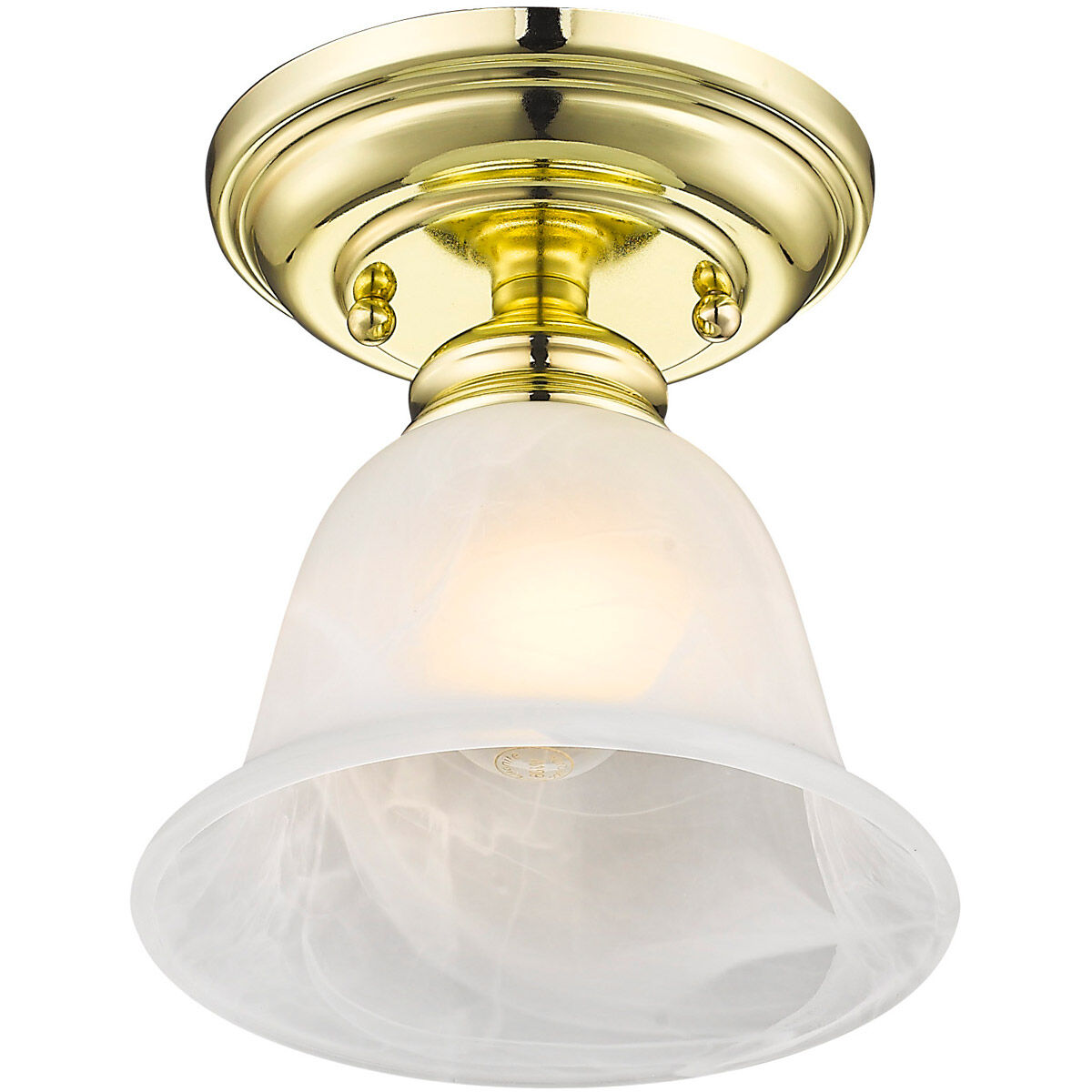 Essex 1 Light 6 inch Polished Brass Semi-Flush Mount Ceiling Light