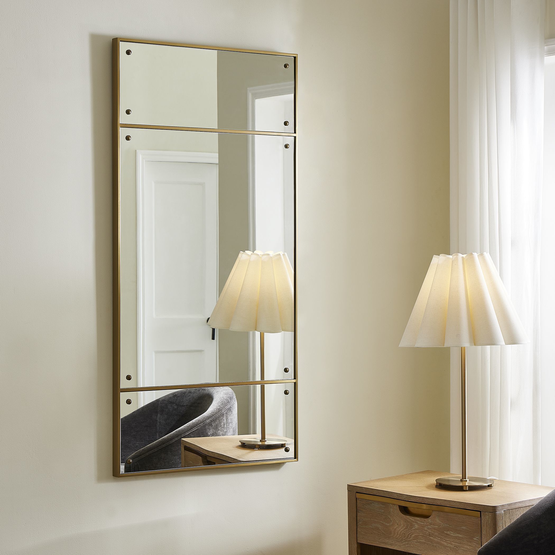 Wrenton 60 X 30 inch Plated Brass and Dark Bronze Mirror