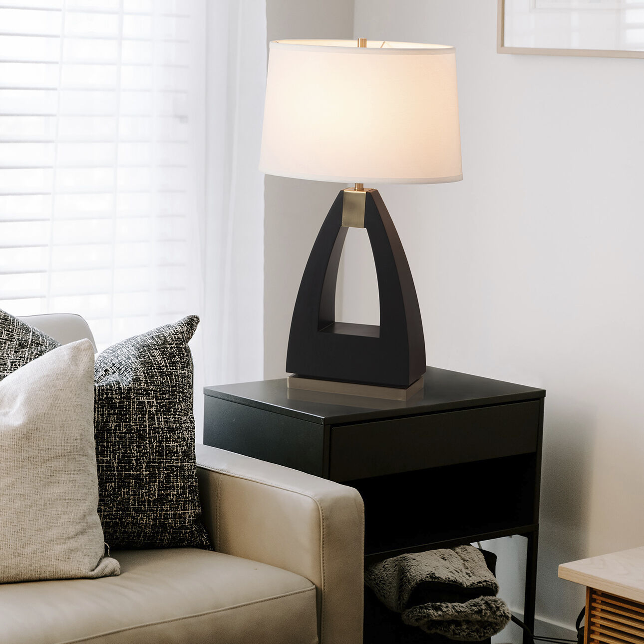 Trina 31 inch 23.00 watt Ebony and Weathered Brass Table Lamp Portable Light