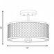 Modern 2 Light 13 inch Brushed Nickel Semi-Flush Ceiling Light