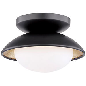 Cadence LED 7 inch Black Lustro / Gold Leaf Combo Semi Flush Ceiling Light 