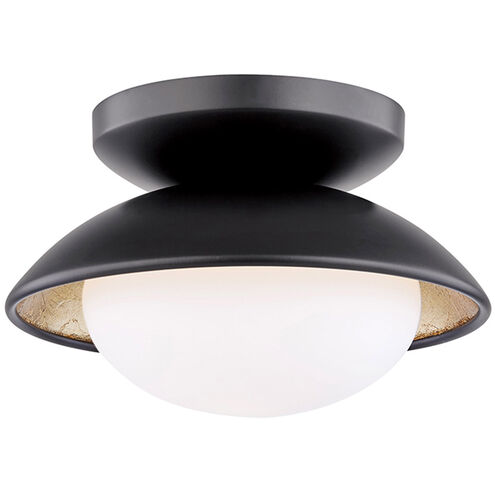 Cadence LED 7 inch Black Lustro / Gold Leaf Combo Semi Flush Ceiling Light