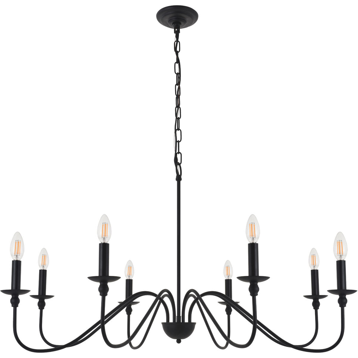 Rohan 8 Light 42 inch Matte Black Chandelier Ceiling Light