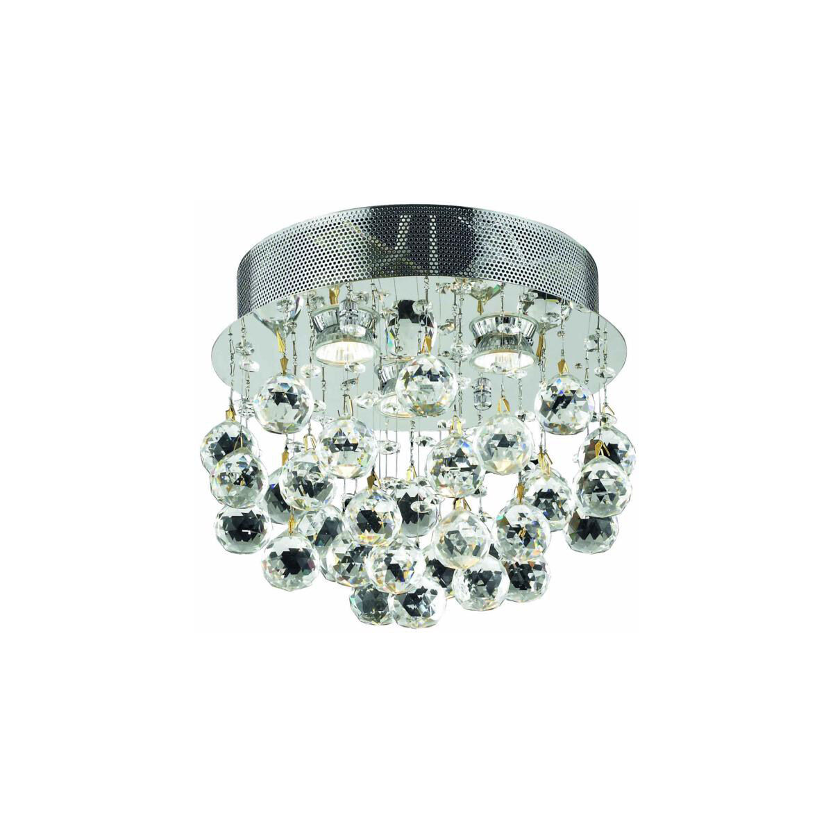 Galaxy 3 Light 13 inch Chrome Flush Mount Ceiling Light in Royal Cut