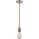 Chelsea Bare Bulb 1 Light 2 inch Satin Nickel Mini Pendant Ceiling Light in Copper, Chelsea