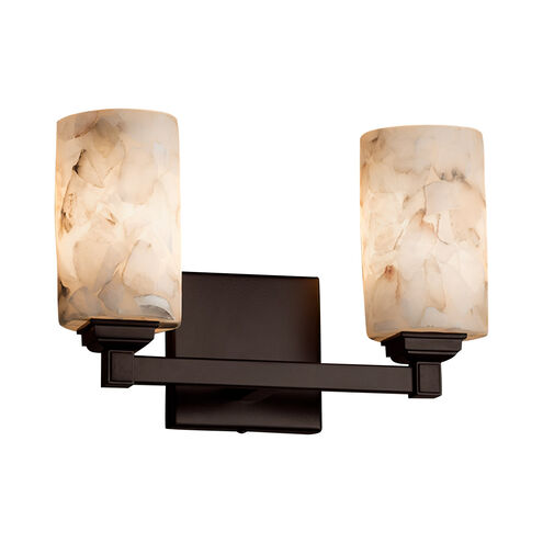 Alabaster Rocks 2 Light 13 inch Polished Chrome Vanity Light Wall Light in Square with Flat Rim, Incandescent